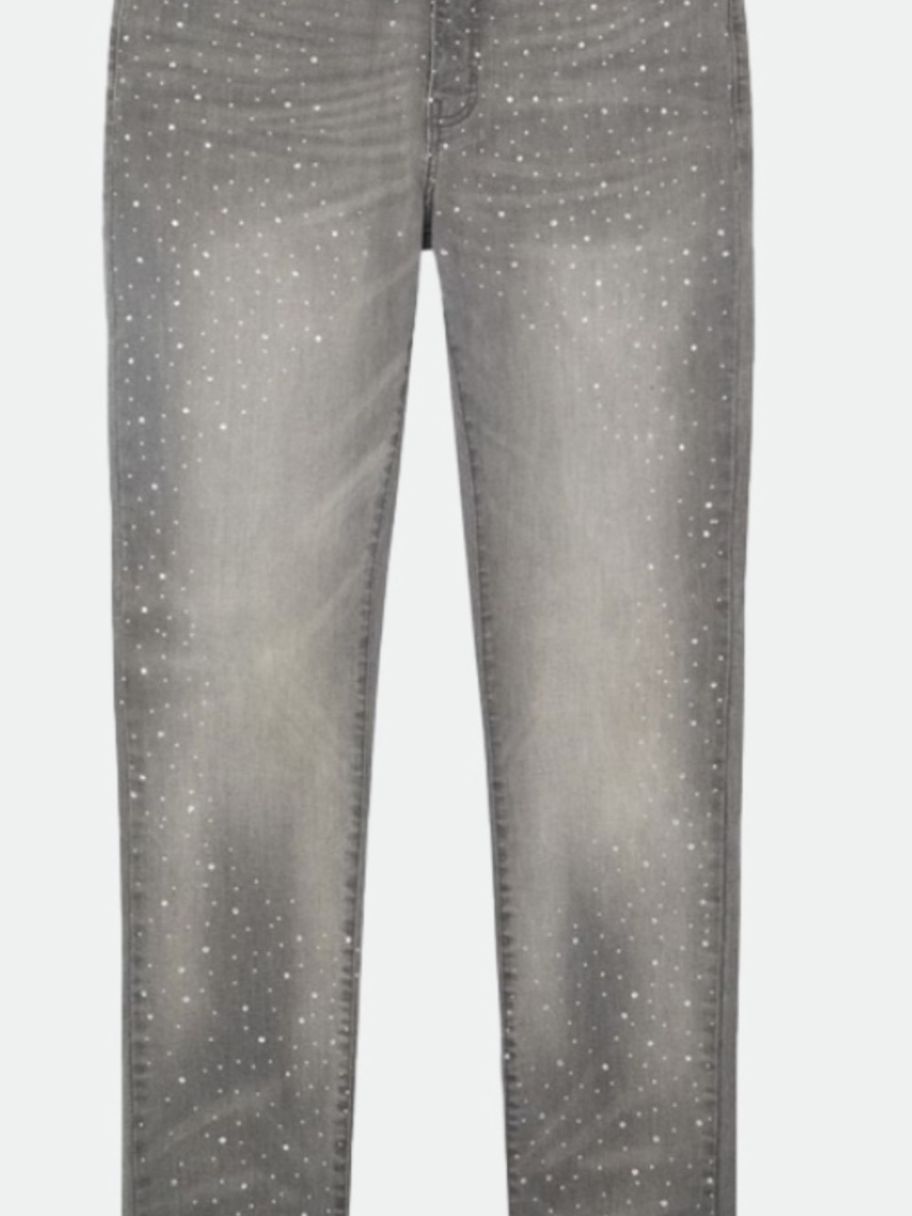 Women's Gray Skinny Jeans with Stud Detailing